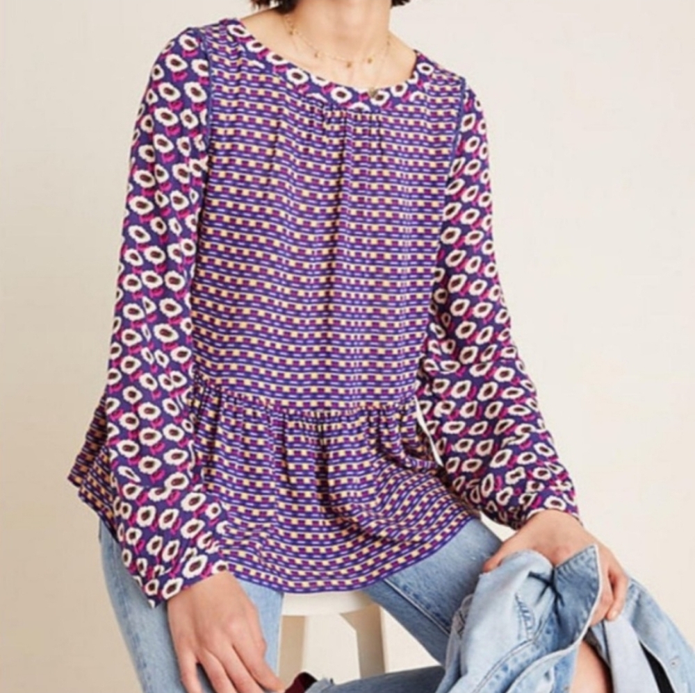 Maeve x Anthropologie Cheyenne Peplum Blouse